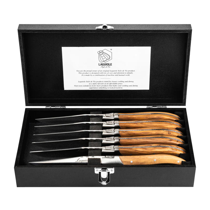 Set 6 coltelli da bistecca "Luxury Line - PakkaWood" cm 10,5