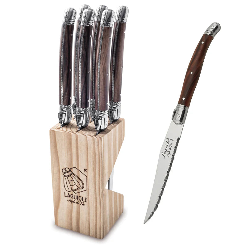 Set 6 coltelli da bistecca "Premium Line - Dark Wood"