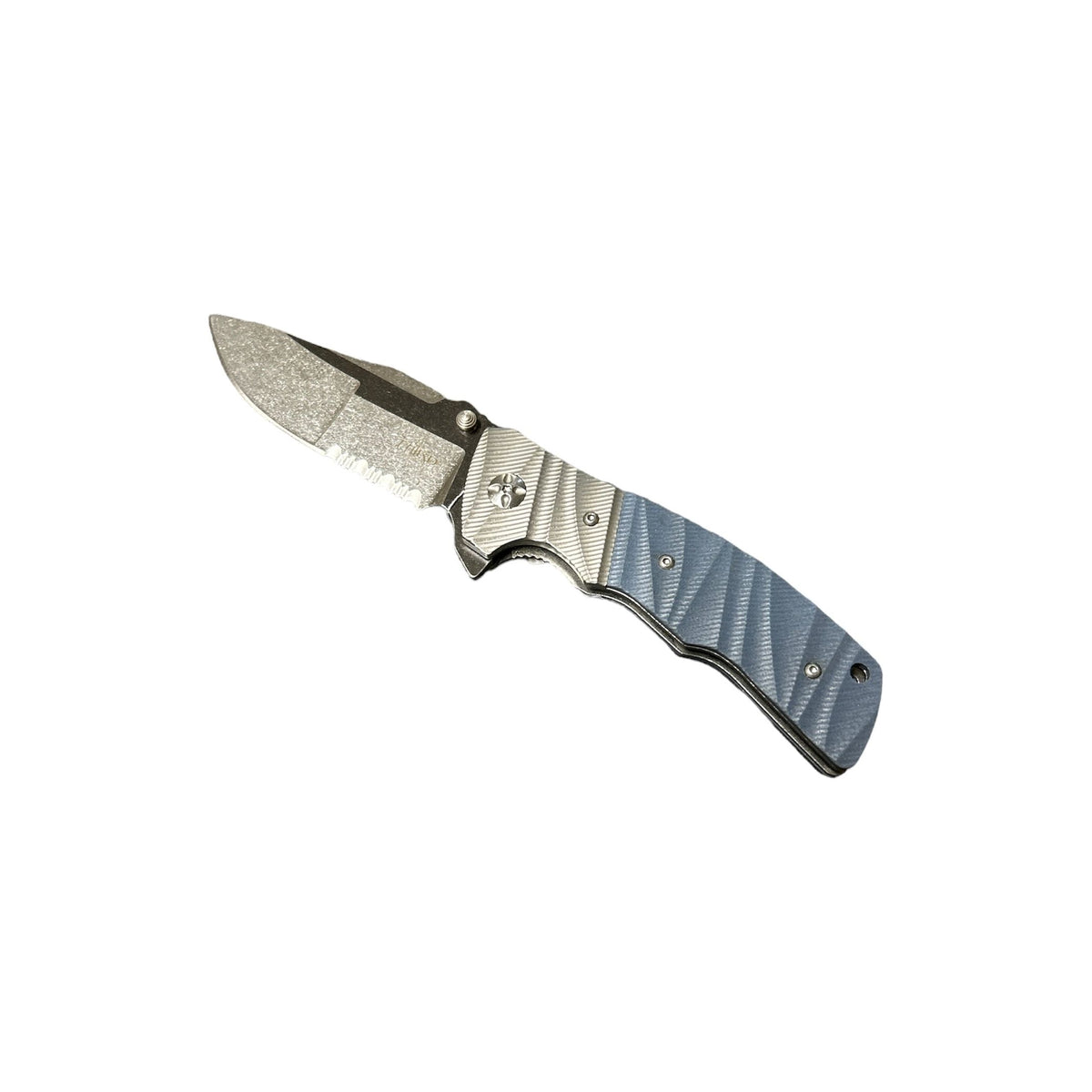 COLTELLO RICHIUDIBILE CON FODERO MANICO IN G10 LAMA SEGHETTATA- THIRD