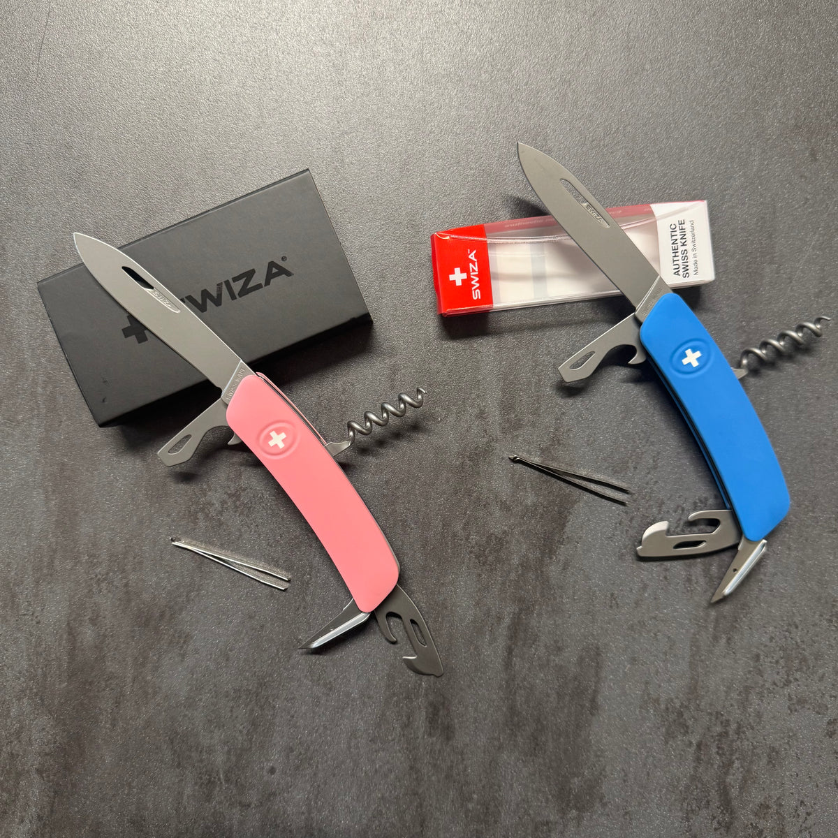 COLTELLO MULTIFUNZIONE SAN Valentino - SWIZA - coppia blu e rosa