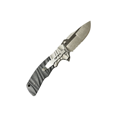 COLTELLO RICHIUDIBILE CON FODERO MANICO IN G10 LAMA SEGHETTATA- THIRD