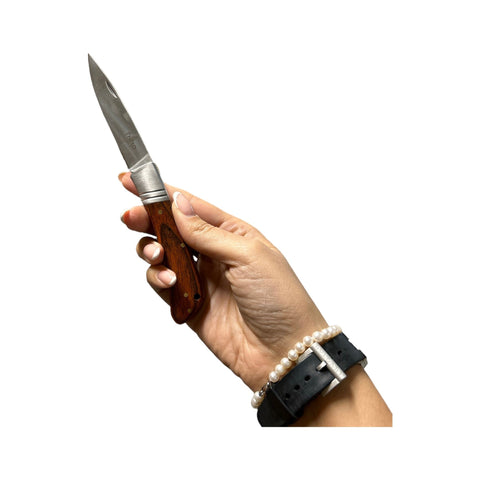 COLTELLO RICHIUDIBILE MANICO IN LEGNO PAKKAWOOD - THIRD