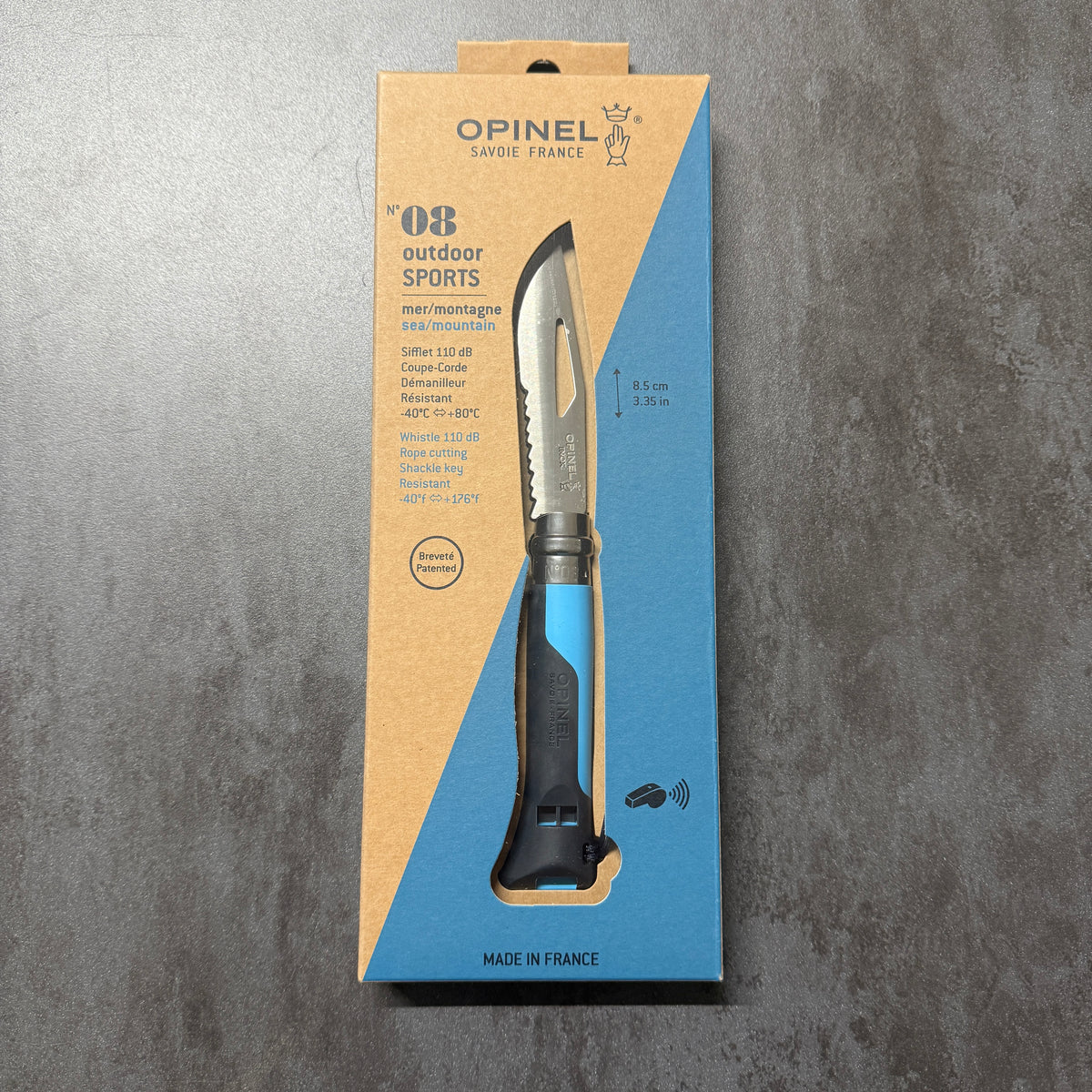 COLTELLO - OPINEL N.08 - CON FISCHIETTO - Blu