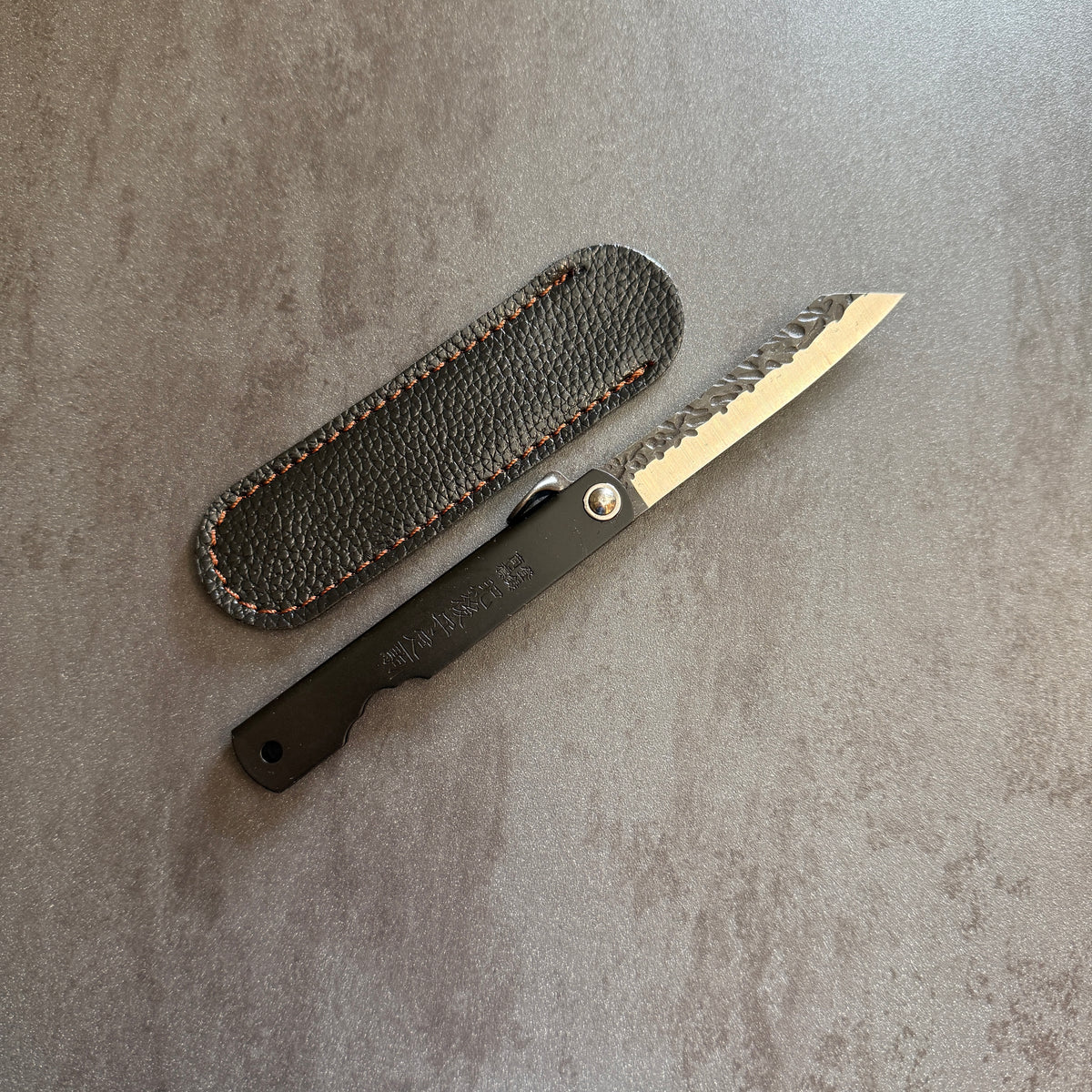 Coltello da tasca - Modello Higonokami Nero - 16,5cm - Martellato
