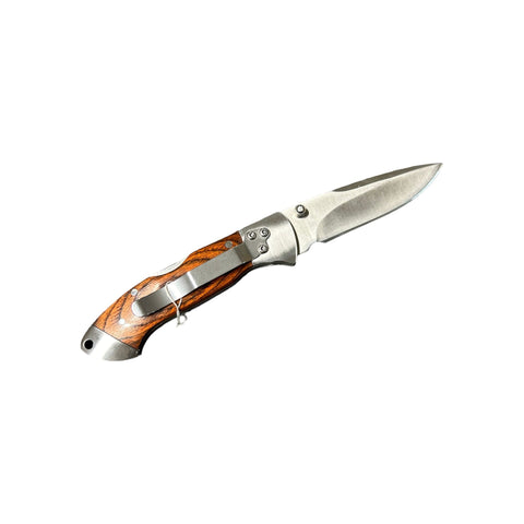 COLTELLO RICHIUDIBILE CON BLOCCO LAMA - MANICO IN LEGNO PAKKAWOOD - THIRD