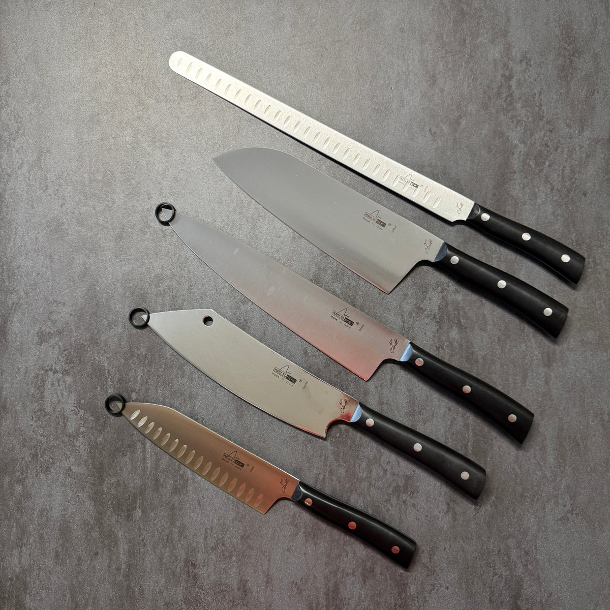 SET COLTELLI CHEF CUCINA MAGLIONERO - Iside - Manico Pom