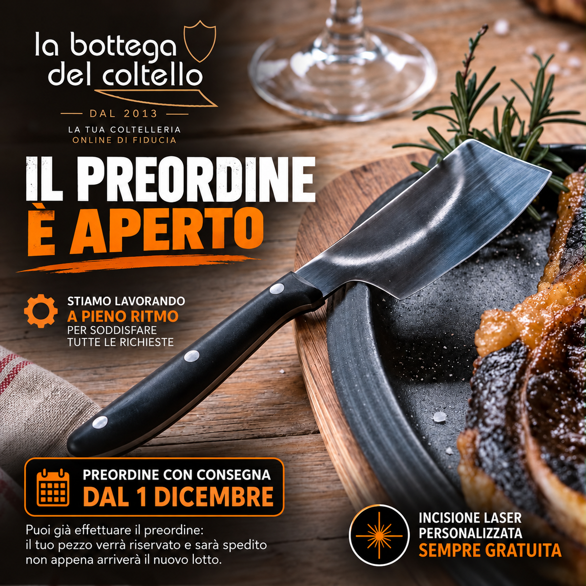 PREORDINE disponibili dal 1 DICEMBRE  - SET 6  MANNAIETTE - COLTELLI DA TAVOLA - SALVINELLI