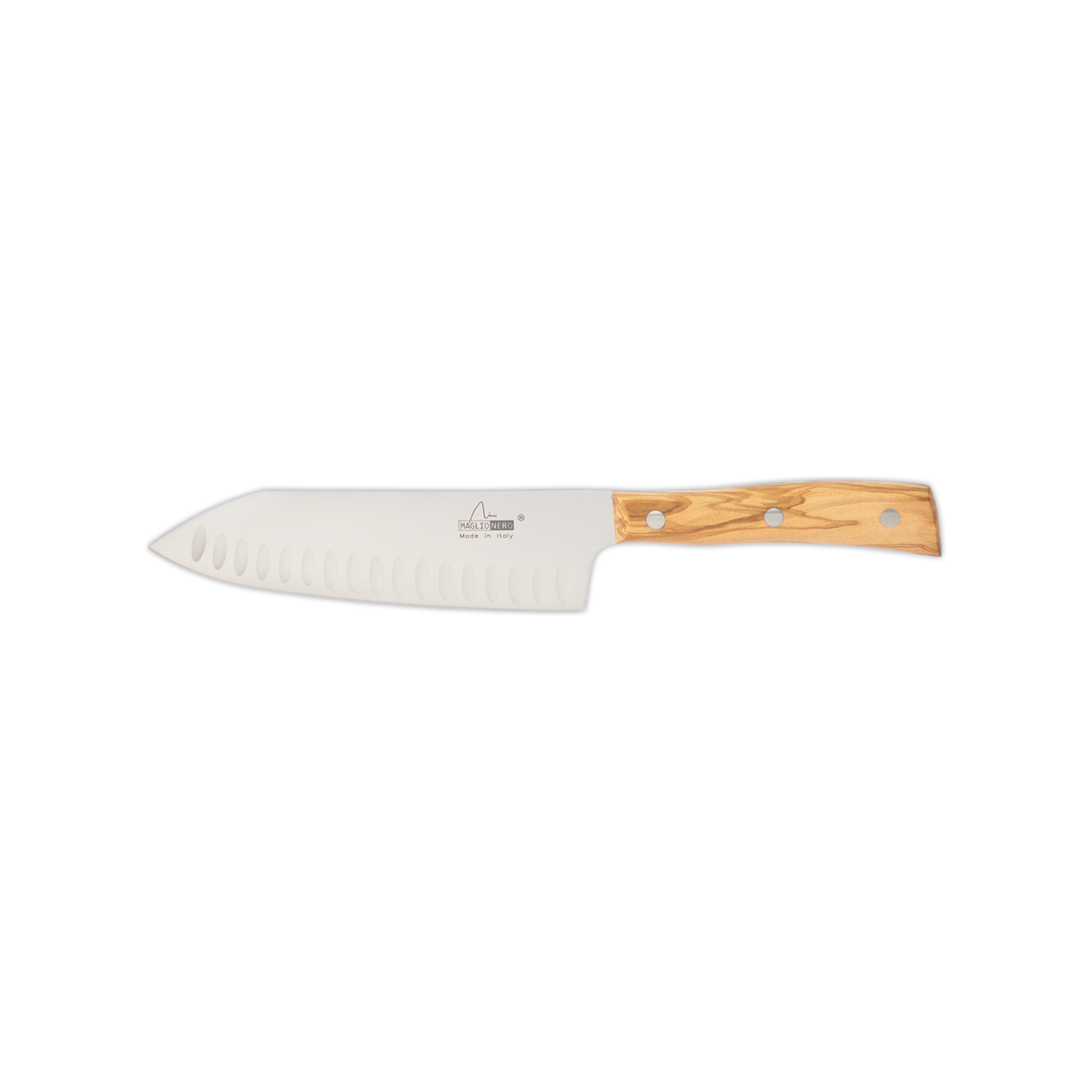 MAGLIO NERO - COLTELLO ROCKING SANTOKU - 17CM ULIVO