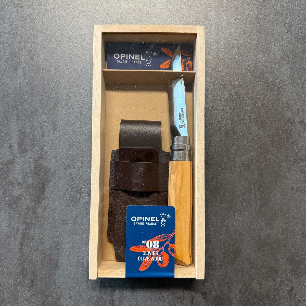 OPINEL N8 - ULIVO con Fodero - Confezione Regalo