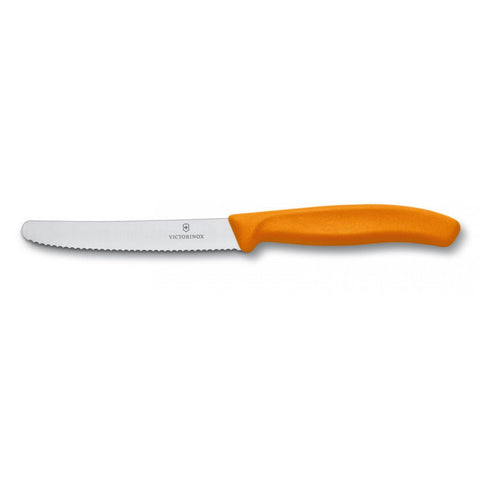 COLTELLO TAVOLA ARANCIONE SEGHETTATO PUNTA TONDA - VICTORINOX