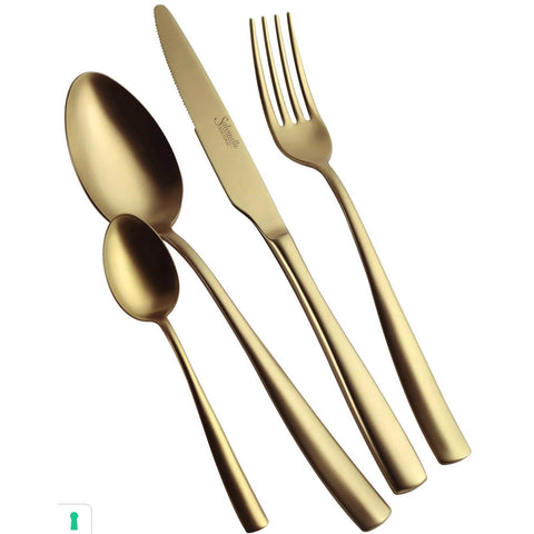 SET POSATE CON TRATTAMENTO PVD COLOR ORO ICE - SALVINELLI
